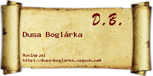 Dusa Boglárka névjegykártya